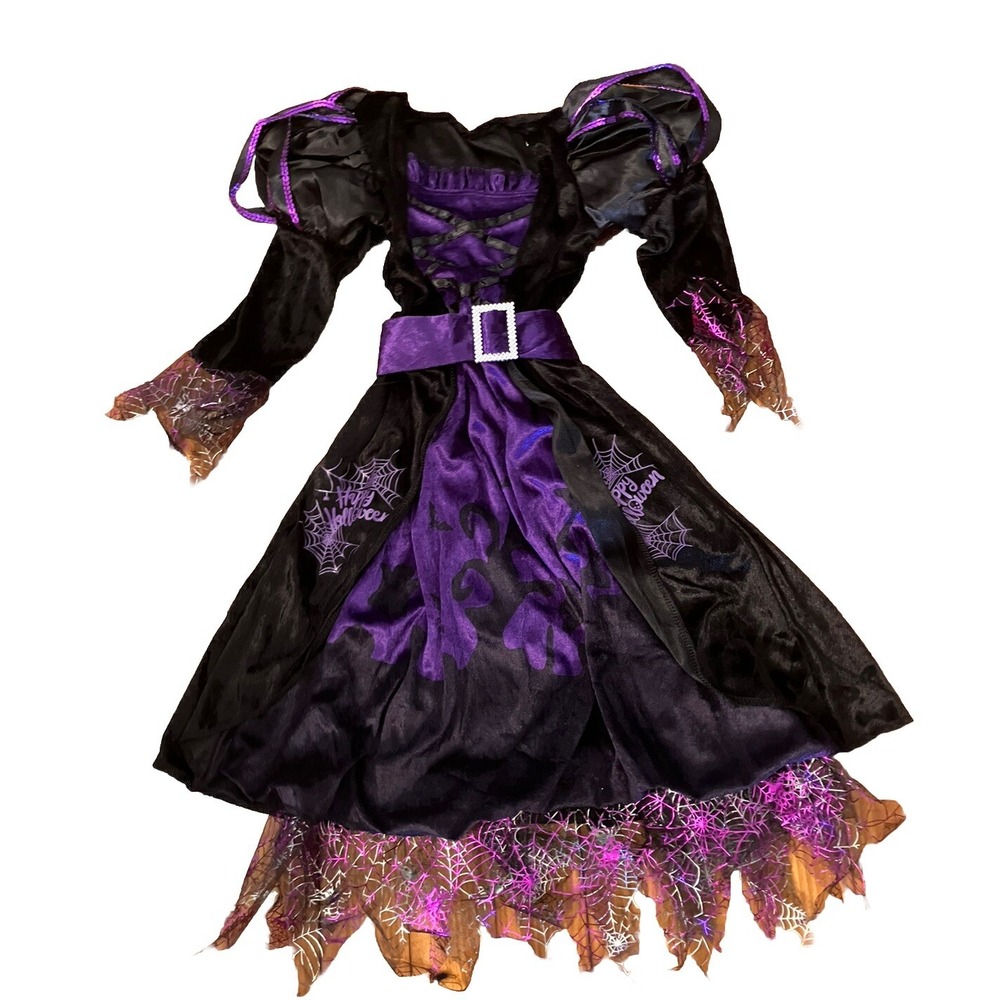 New Purple Black Witch Costume Girls Size Small  Halloween